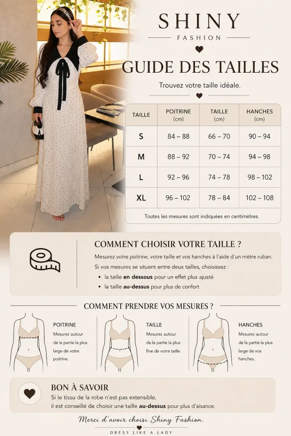 Vienna Dots - Robe Chic à Col Noir